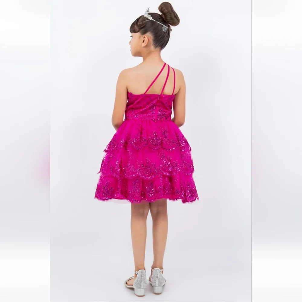 ONE SHOULDER SEQUIN PARTY DRESS